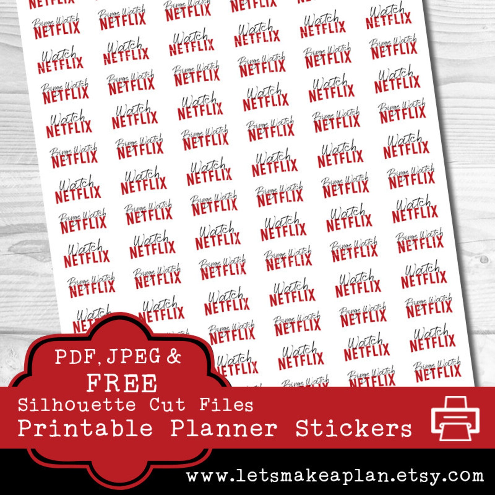 Netflix Stickers Printable Stickers Planner Stickers Cut | Etsy