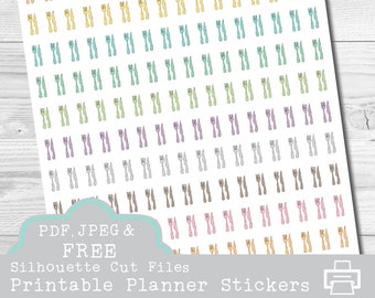 Meal Plan Printable Stickers,  Utensil Planner Stickers, Silverware Stickers, Meal Planning Stickers, Knife Stickers, Fork Sticker, Cut File