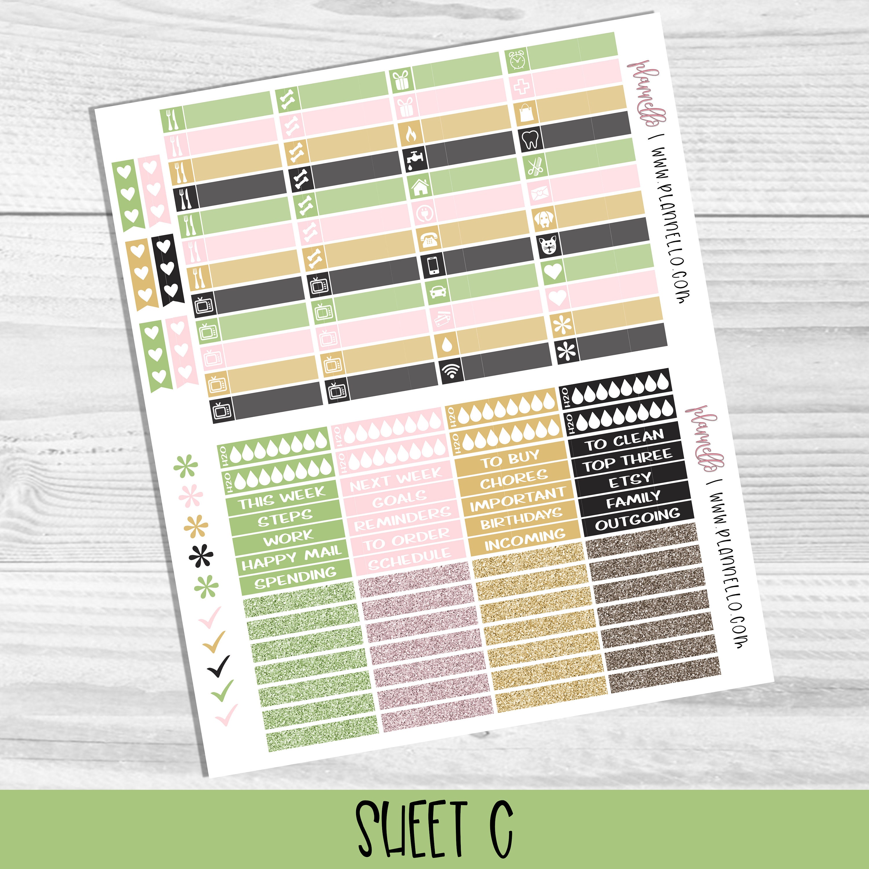 Succulents Printable Planner Stickers, Erin Condren Planner Kit, Plant ...