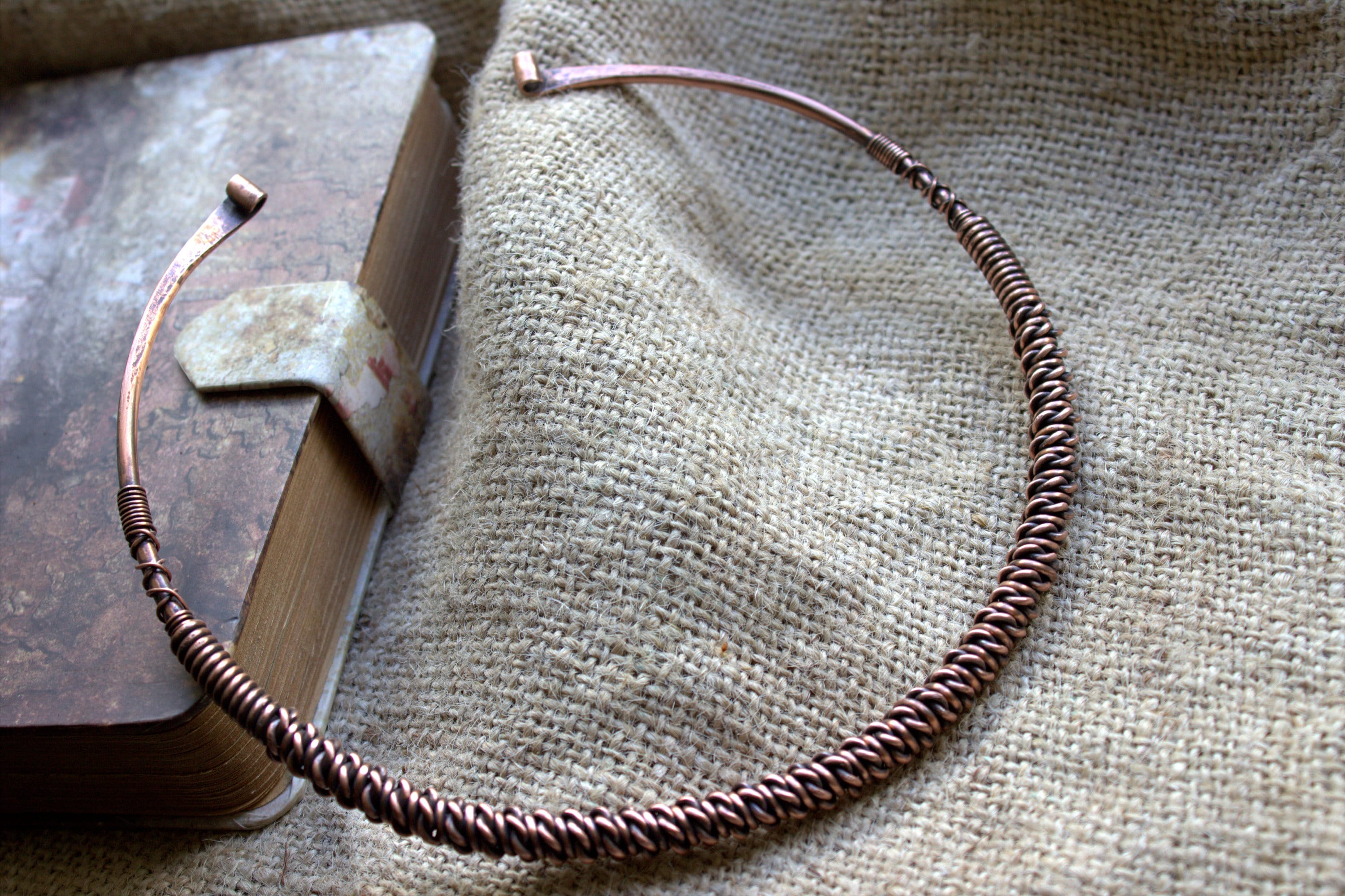 Copper Neck Torc Viking Torc Nordic Torc Torque Necklace Etsy