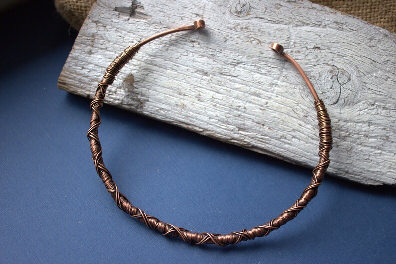 Copper Choker Necklace Open Choker Necklace Torque Etsy
