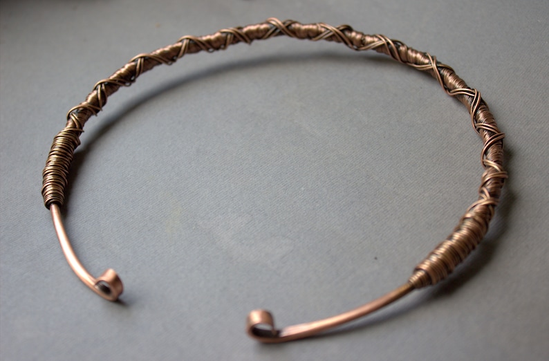 Copper Choker Necklace Open Choker Necklace Torque Etsy