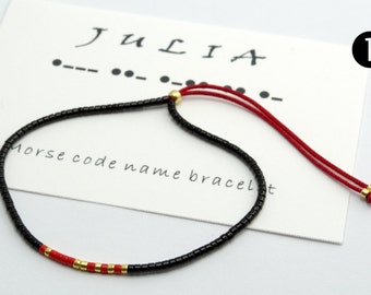 Custom -Morse Code Name Bracelet, Beaded Bracelet, Minimalist Bracelet, Friendship Bracelet, Beaded Bracelet, Boho Bracelet, Simple Bracelet