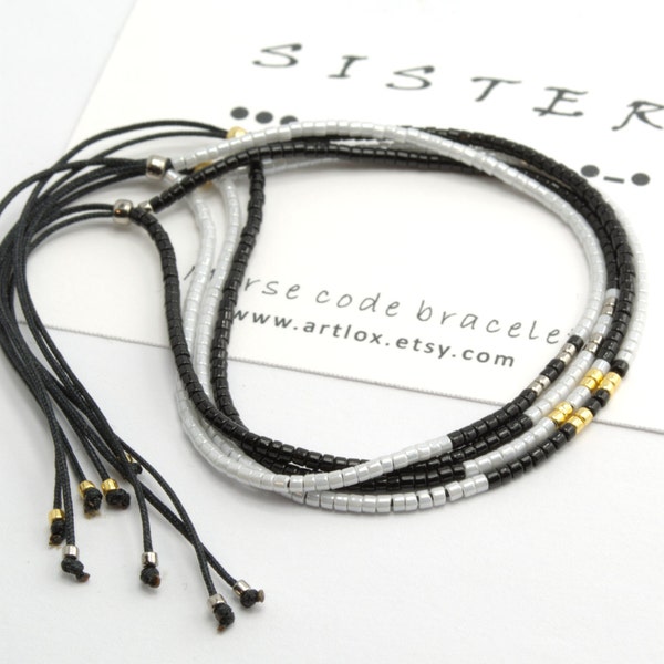 Morse Code "Sister" Bracelet,Morse CodeBracelet,Beaded Bracelet,Minimalist Bracelet,Friendship Bracelet Beaded Bracelet,Simple Bracelet