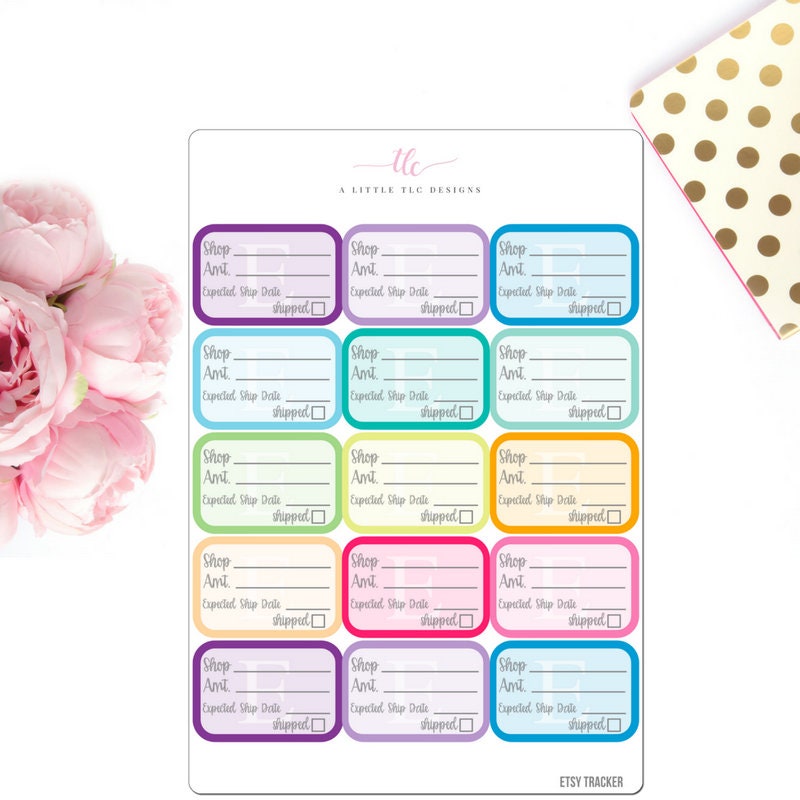 Etsy Shopping Tracker Sticker - Planner stickers, Half Box Stickers, …