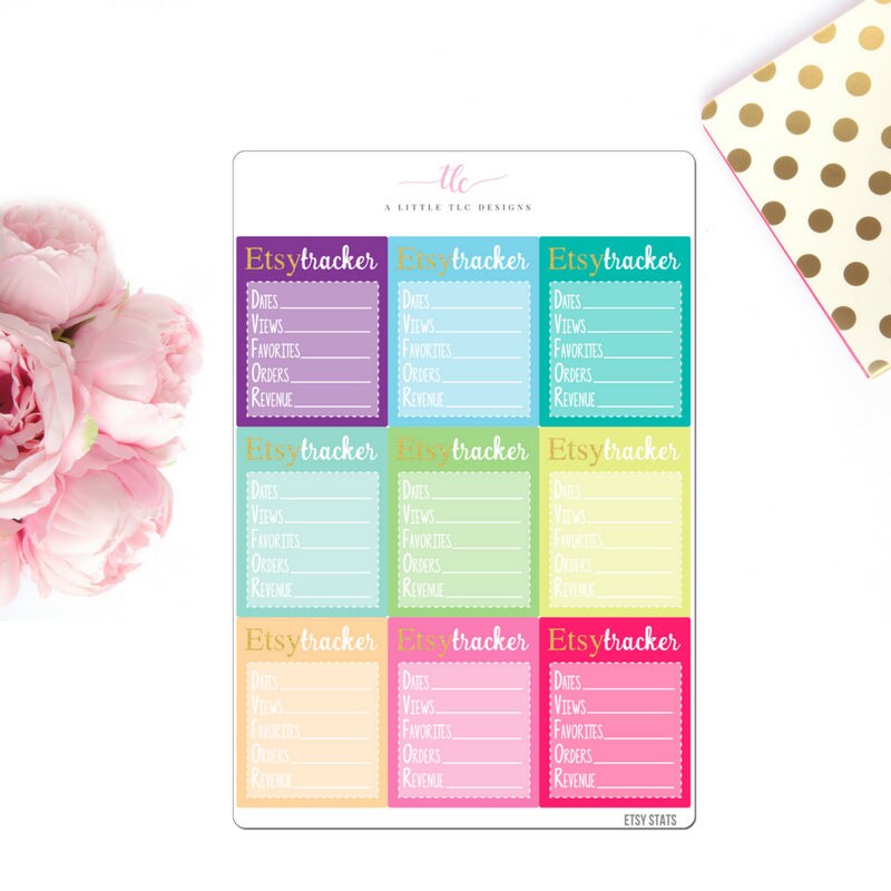 Etsy Stats | Planner Stickers, Etsy Stickers, Tracker Stickers, Funct…
