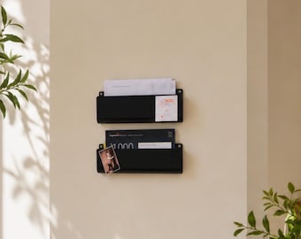 Mid Century Modern Powder Coated Steel Letter Holder, Mail Organizer, Command Center, Entryway Organizer, Mail Holder, Home Office organizer