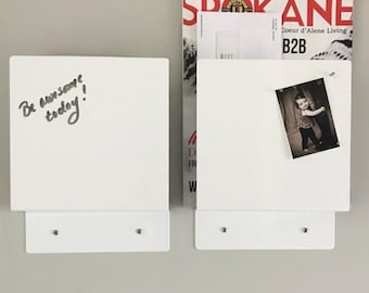 Mid Century Modern Wall Organizer: Magnetic Whiteboard, Mail Holder