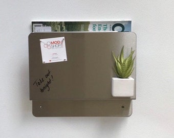 Mid century modern magazine rack legal hanging file wall mount holder dry erase board kids organizer comics storage tablet laptop iPad stash
