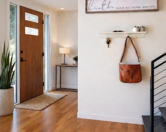 Mid Century Modern Entryway Organizer: Coat Rack, Key Holder & Shelf