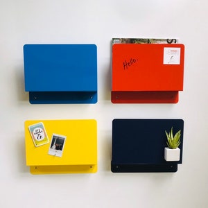 Mid century modern magazine rack legal hanging file wall mount holder dry erase board kids organizer comics storage tablet laptop iPad stash