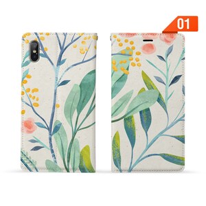 Iniciales personalizadas Nombre Cartera de cuero Stand Flip Case para iPhone 15 Pro Max 15 14 Plus iPhone 15 14 13 12 11 X hojas