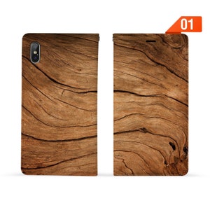 Iniciales personalizadas Nombre Cartera de cuero Stand Flip Case para iPhone 15 Pro Max 15 14 Plus iPhone 15 14 13 12 11 X madera