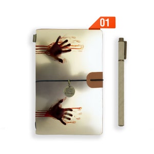 travel diary personalised refillable notebook journal genuine leather cover horror