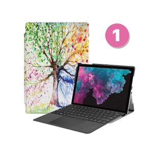 Vegan Leather Folio Case for Microsoft Surface Pro 12 11 10 9 8 7 6 5 4, Pro X & Go – Copilot+ ReadyFlower