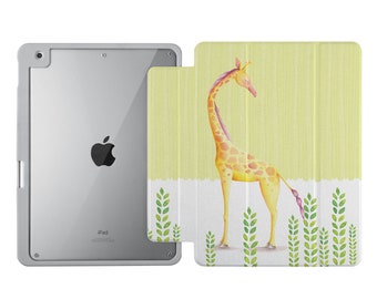 iPad Acrylic Case for, Pro 13", Pro 12.9", Air 13", Pro 11", Mini 6, 7,  Air 10.9", 9.7", 10.2" with Pencil Holder ideal gift animal cute