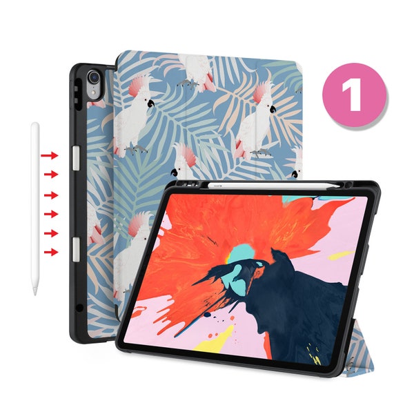 iPad  Magnetic Smart Case with Pencil Holder for iPad 9.7 10.2 10.9iPad Air 5th 10.9 Pro 11"  Pro 12.9 Pro M1 M2 Auto Sleep/Wake  Bird