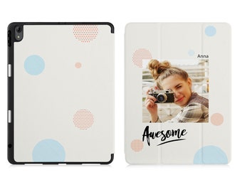Your Photo -Custom iPad Smart Case with Pencil Holder for All iPad Air / Pro -Auto Sleep/Wake- Perfect Gift for Mom Dad Friend Christmas
