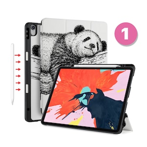 iPad Case 2025 with Pencil Holder for iPad Pro 13 iPad 9.7 10.2 10.9 iPad Air 13 11 10.9 Pro 11 12.9 M1 M2 M4 Cute Animal