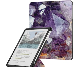 Etui na Kindle Scribe: podstawka origami, uchwyt na długopis, uchwyt z funkcją automatycznego uśpienia/wybudzenia do Kindle Scribe 10,2" i 11" z kryształem ametystowym