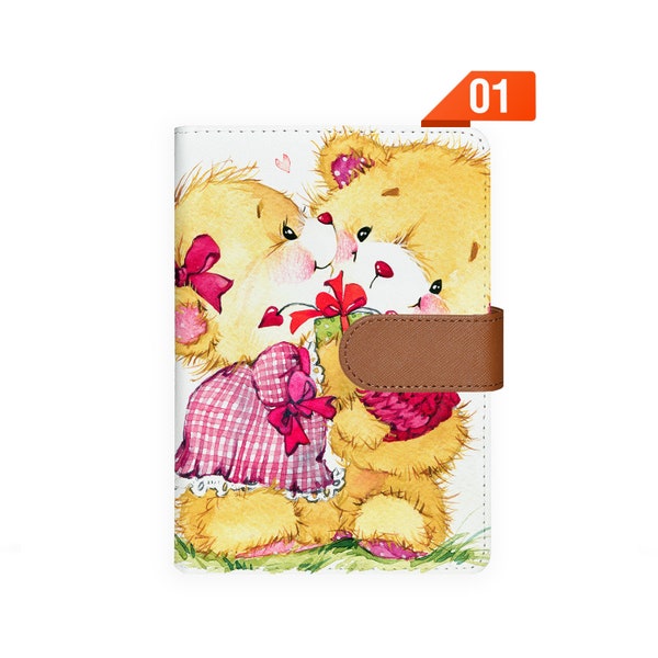 A6 Planner Binder Leder Personal Organizer Organizer Nachfüllbar Planer Notizbuch Agenda cover personalisiert Tagebuch Bär