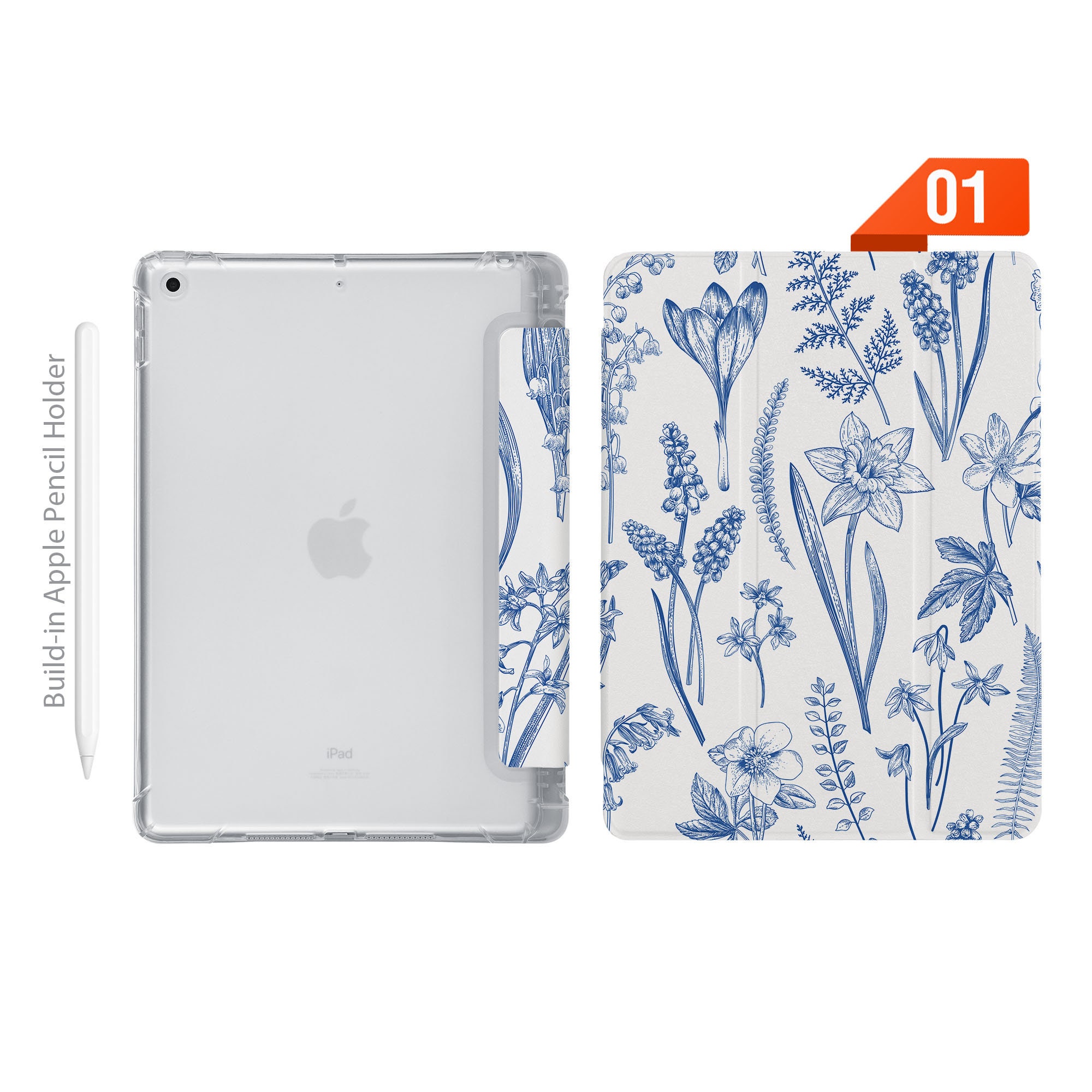 IPad See Through Smart Case Leather Stand Cover With Pencil IPad See Through Smart Case Leather Stand Cover With Pencil