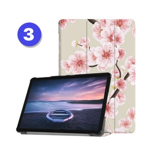 Housse en cuir pour tablette samsung, étui pour samsung galaxy tab s9 s8 s7 s6 s9 ultra s8 plus s7 fe lite a9 a8 a7 lite s9 fe, feuilles de plantes Pattern 03