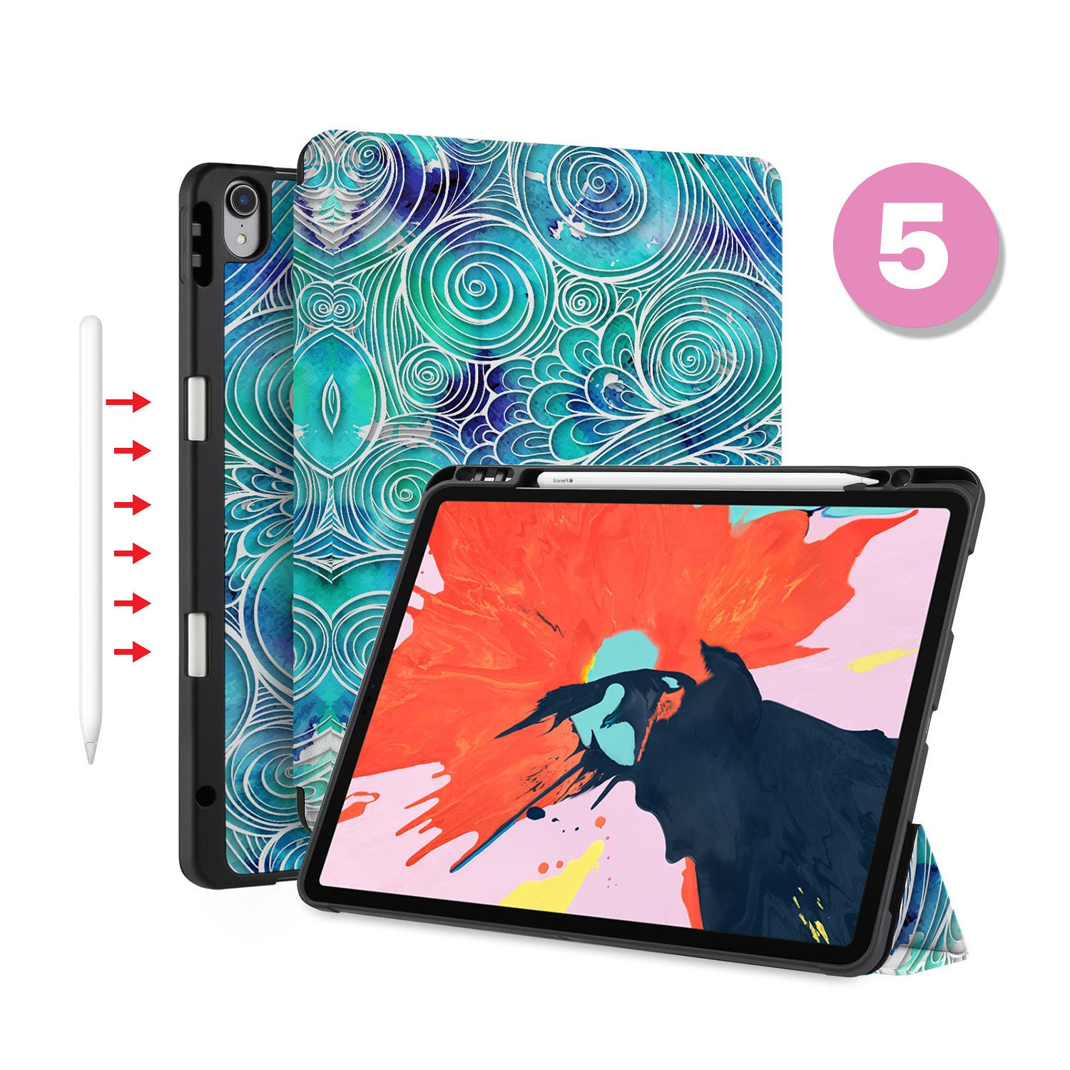 IPad Smart Case With Pencil Holder | Auto Sleep/wake | Fits iPad