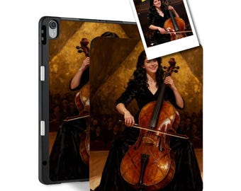 Custom iPad Case with Pencil Holder - Personalized Timeless Masterpiece Portrait from Your Photo - Fits Pro 13" 12.9" 11", Air, A16, Mini
