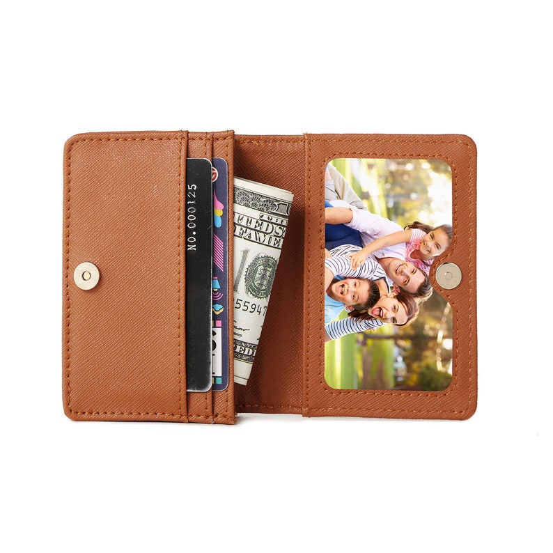 Personalized Minimalist Pu Leather Wallet Slim Credit Card Holder with ID Slot Slim cash change wallet christmas