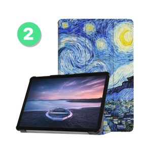 Housse en cuir pour tablette samsung pour samsung galaxy tab s9 s8 s7 s6 s9 ultra s8 plus s7 fe lite a9 a8 a7 lite s9 fe peinture Van Gogh Pattern 02