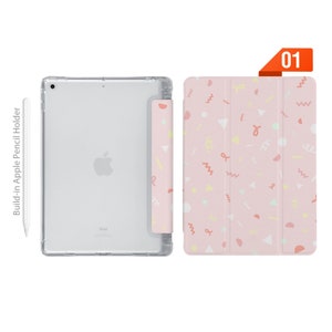iPad See Through Smart Case Leather Stand Cover with Pencil Holder for iPad Pro 12.9 11 9.7 Air 10.9 10.5 10.2 mini 4 5