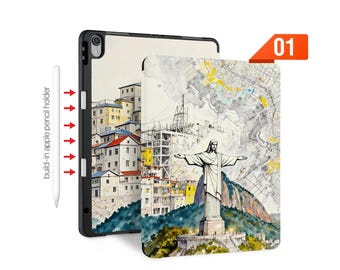 Custom iPad Magnetic Smart Cover with Pencil Holder – Fits All iPad Models: Pro 13/12.9/11, Air 13 11 M3, 10th, A16, Mini Angels in the Sky