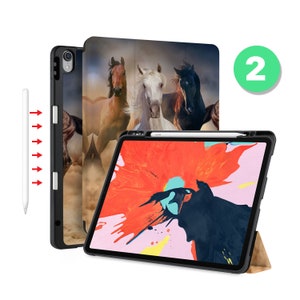 iPad Smart Case with Pencil Holder for 2025 iPad Pro 13 Air 13 M4 12.9 Pro M1 M2 Air 11 10.9 Pro 11&quot; 9.7 10.2 auto sleep/wake upHorse