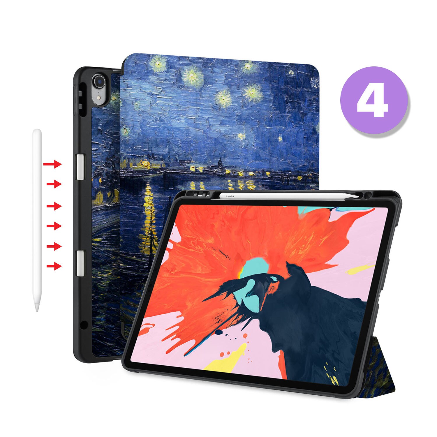 IPad Case 2025 With Pencil Holder for iPad Pro 13 iPad 9.7 10.2