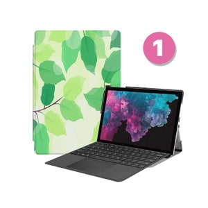 Vegan Leather Folio Case for Microsoft Surface Pro 12 11 10 9 8 7 6 5 4, Pro X & Go – Copilot+ ReadyLeaves