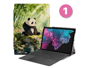 Surface Folio Case for Microsoft Surface Pro 12 11 10 9 8 7 6 5 4, Surface Go – Copilot+ Personalized Surface 2-in-1 Case Panda