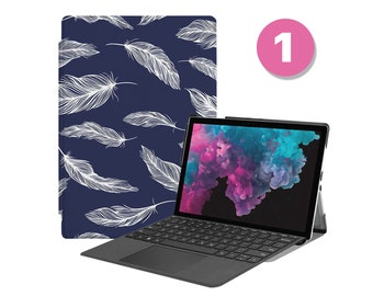 Vegan Leather Folio Case for Microsoft Surface Pro 12 11 10 9 8 7 6 5 4, Surface Go – Copilot+ ReadyFeather