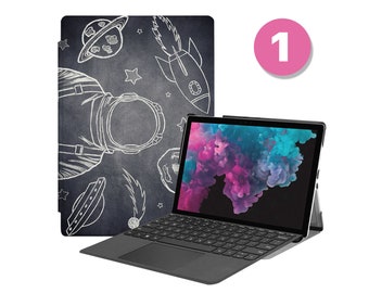Custodia a libro in pelle vegana per Microsoft Surface Pro 12 11 10 9 8 7 6 5 4, Surface Go – Copilot+ ReadySpace