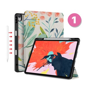 iPad  Magnetic Smart Case with Pencil Holder for iPad 9.7 10.2 iPad Air 5th 10.9  Pro 11"  Pro 12.9 Pro M1 M2 Auto Sleep/Wake Pink Flower