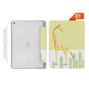 iPad See Through Smart Case Leather Stand Cover with Pencil Holder for iPad Pro 12.9 11 9.7 Air 10.9 10.5 10.2 mini 4 5