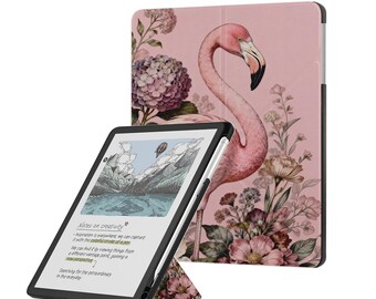 Etui na Kindle Scribe: podstawka origami, uchwyt na długopis, uchwyt z funkcją automatycznego uśpienia/wybudzenia do Kindle Scribe 10,2" i 11" z różowym flamingiem