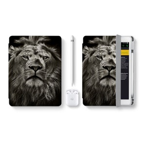 iPad Acrylic Case for, Pro 13&quot;, Pro 12.9&quot;, Air 13&quot;, Pro 11&quot;, Mini 6, 7,  Air 10.9&quot;, 9.7&quot;, 10.2&quot; with Pencil Holder ideal gift wildlife