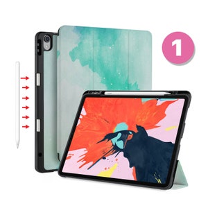 iPad Smart Case with Pencil Holder for 2025 iPad Pro 13 Air 13 M4 12.9 Pro M1 M2 Air 11 10.9 Pro 11&quot; 9.7 10.2 Auto Sleep/Wake Watercolor