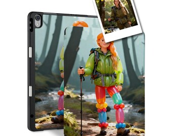 Custom iPad Case with Pencil Holder - Personalized Bold Hero Comic Character from Your Photo - Fits Pro 13" 12.9" 11", Air, A16, Mini