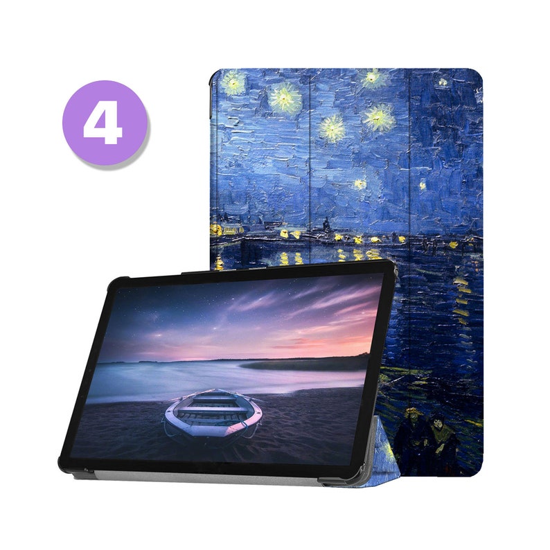 Housse en cuir pour tablette samsung pour samsung galaxy tab s9 s8 s7 s6 s9 ultra s8 plus s7 fe lite a9 a8 a7 lite s9 fe peinture Van Gogh Pattern 04