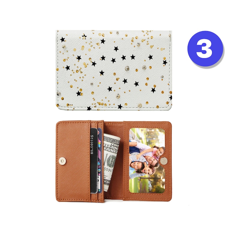 Personalized Minimalist Pu Leather Wallet Slim Credit Card Holder with ID Slot Slim cash change wallet christmas