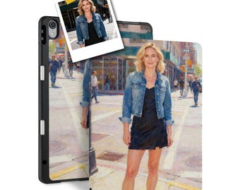Custom iPad Case with Pencil Holder - Personalized Light-Impression Portrait from Your Photo - Fits All Models: Pro, Air, 11/ 10th Mini