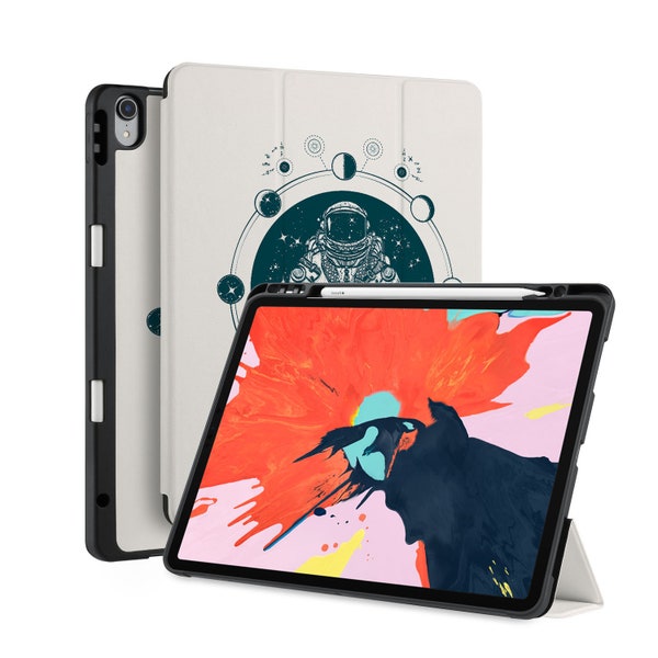 iPad Smart Case with Pencil Holder for 2025 iPad Pro 13 Air 13 M4 12.9 Pro M1 M2 Air 11 10.9 Pro 11" 9.7 10.2 Auto Sleep/Wake Astronaut