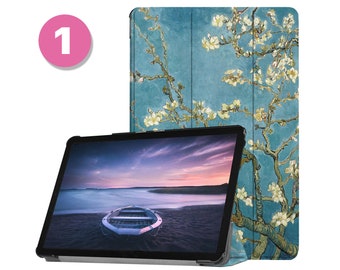 Housse en cuir pour tablette samsung pour samsung galaxy tab s9 s8 s7 s6 s9 ultra s8 plus s7 fe lite a9 a8 a7 lite s9 fe peinture Van Gogh